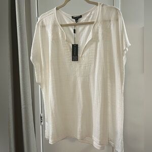 Cable & Gauge Ivory Textured Top